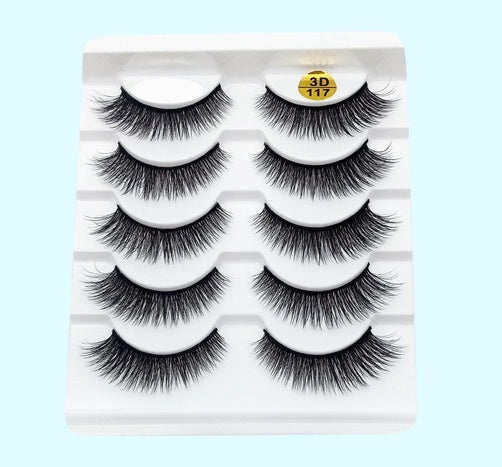 Mink False Eyelashes 3D False Eyelashes Five Pairs Of Soft Cotton Stalk Eyelashes Mink False Eyelashes 3D False Eyelashes Five Pairs Of Soft Cotton Stalk Eyelashes